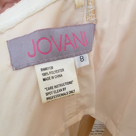 Jovani Beaded Bodycon Floral Print Layered Hem Maxi Gown - Picture 9 of 9